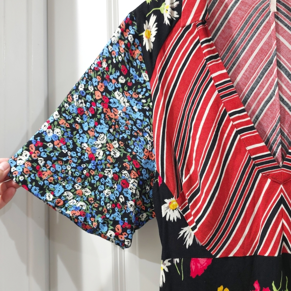 Free People Multicolor Patchwork Striped Floral S… - image 6